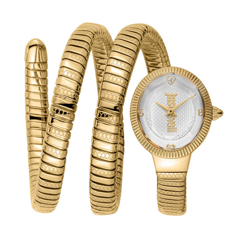 Just Cavalli Glam Evo 9 White Dial Two Tone Steel Strap Watch for Women - JC1L224M0065
