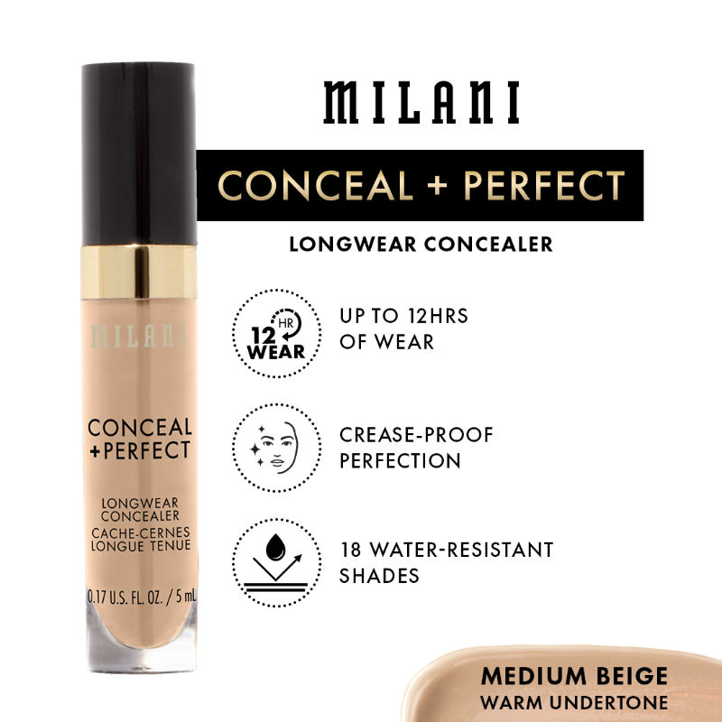 Milani Conceal + Perfect Longwear Concealer - Medium Beige135