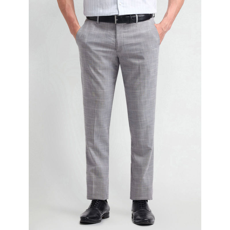 Arrow Check Grey Polyester Trouser (30)