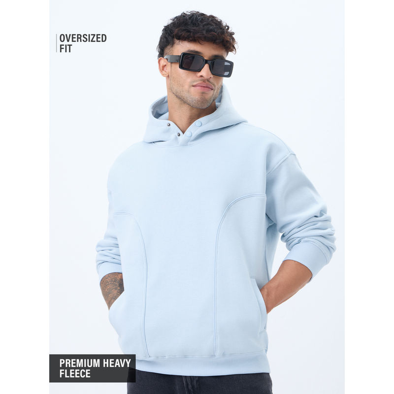 The Souled Store Men Blue Men Blue Marine Oversized Hoodie (M)