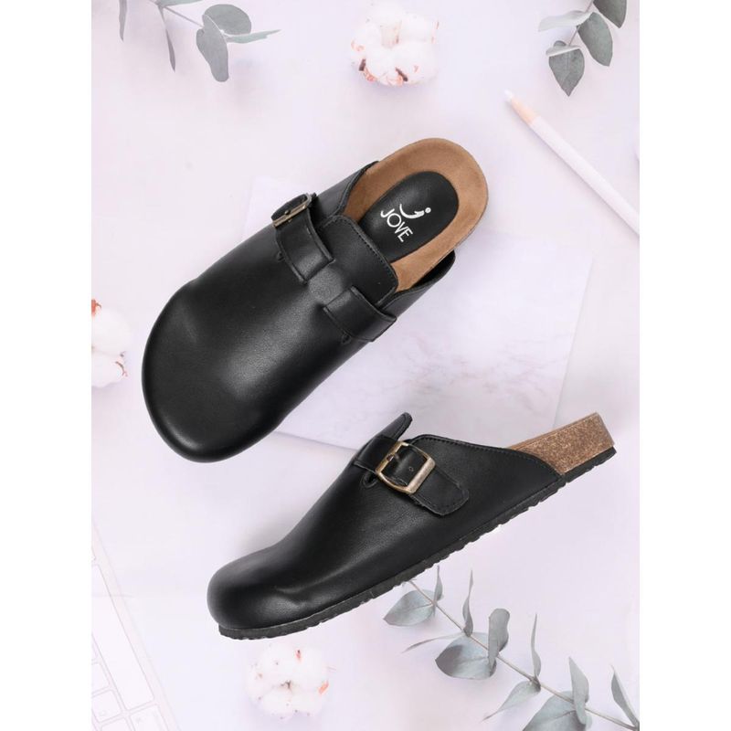 Jove Women Black Solid Mules Black (EURO 36)