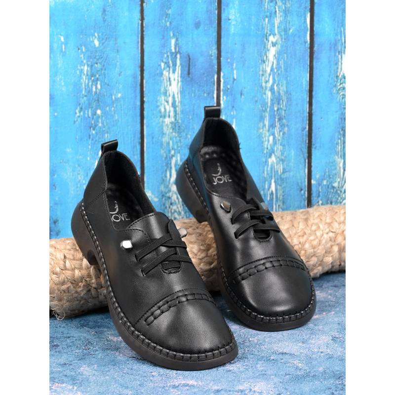 Jove Women Black Solid Casual Shoes Black (EURO 36)