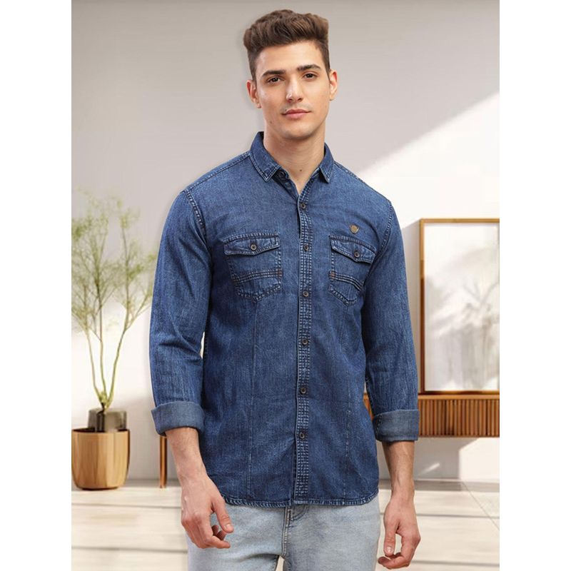 KUONS AVENUE Men Denim Casual Shirt (2XL)