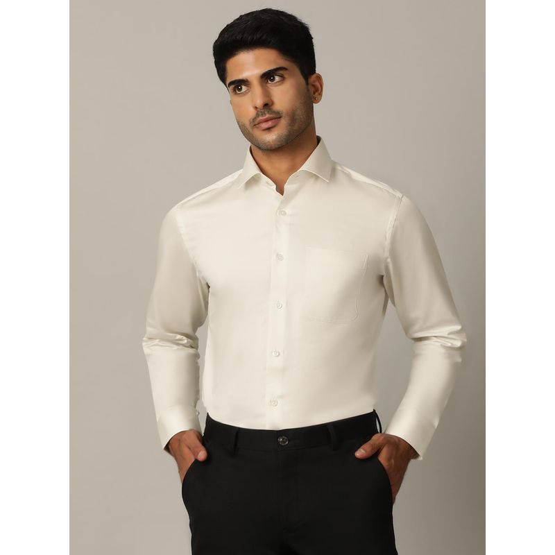 Metal Presents Off White Pure Cotton Formal Shirt (39)