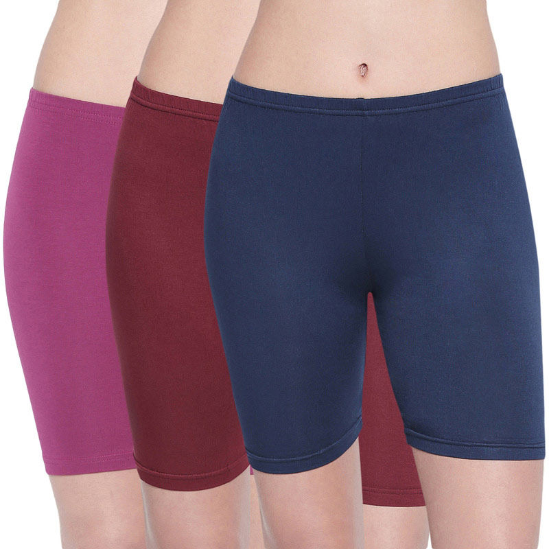 BODYCARE Pack of 3 Cycling shorts - Multi-Color (XL)