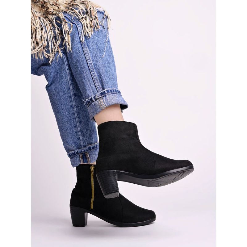 Shoetopia Smart Casual Black Boots for Women (EURO 36)