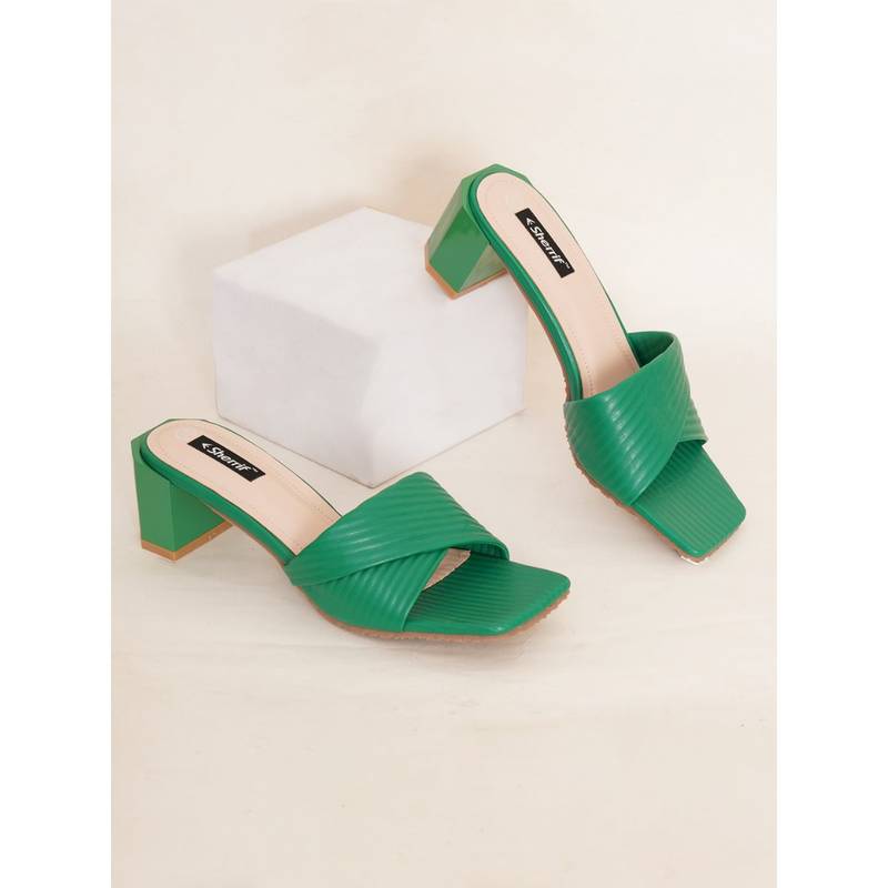 Sherrif Shoes Womens Green Color Sandals (EURO 35)