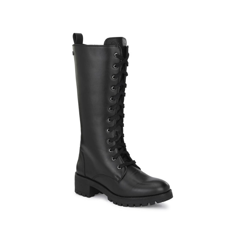 Delize Women's Black Solid Derby Long Boots Buy Delize Women's Black Solid Derby Long Boots