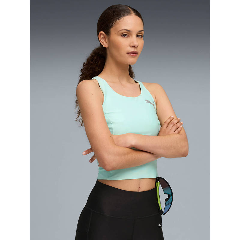 Puma Raceday Ultraform Womens Breathable Crop Tank Green (M)