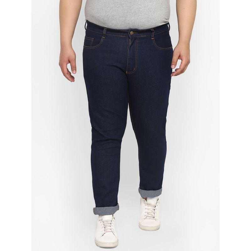 Urbano Plus Men's Dark Blue Regular Fit Solid Jeans Stretchable (36)