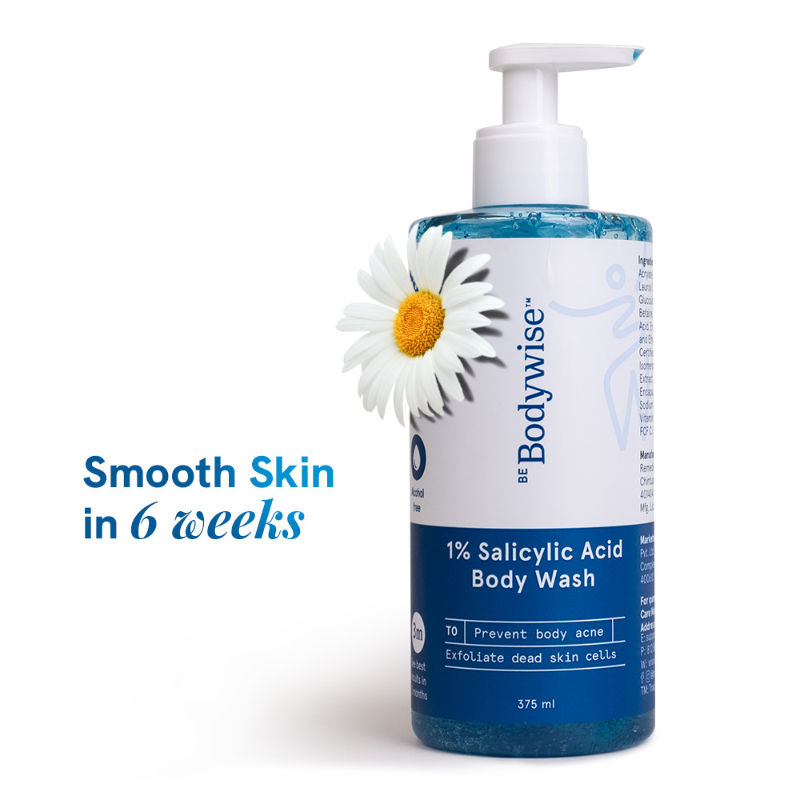 Be Bodywise 1% Salicylic Acid Body Wash, Treats Body Acne & Strawberry Skin - Exfoliating Shower Gel