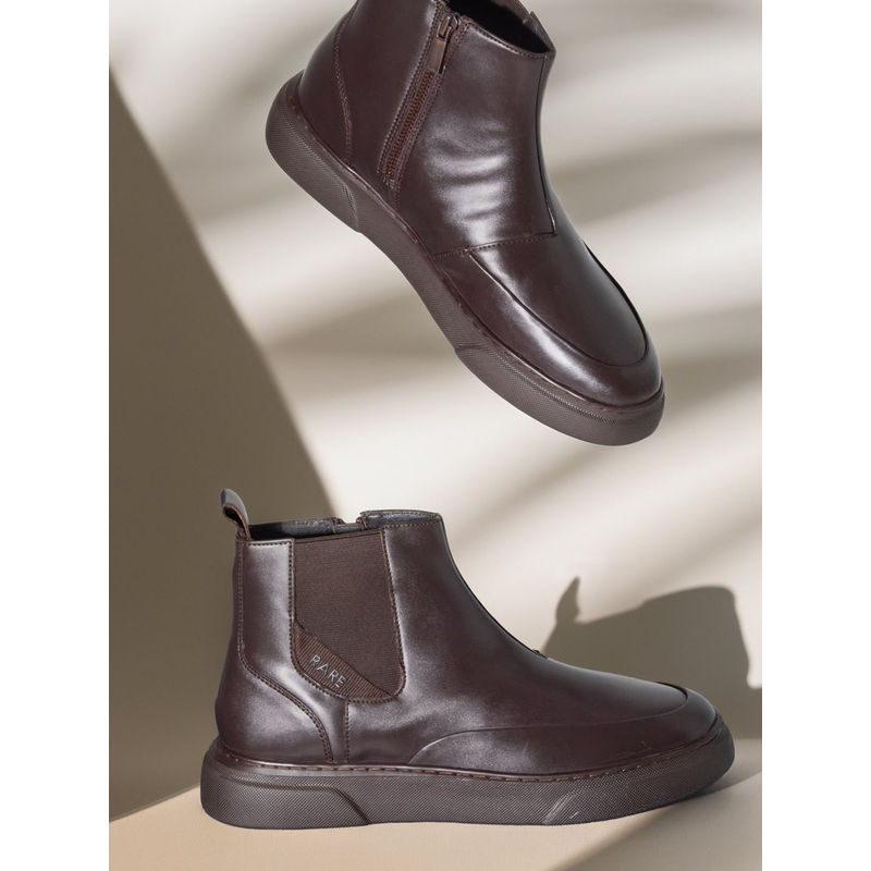 Rare Rabbit Aerodon Brown Genuine Leather Chelsea Boots (UK 8)
