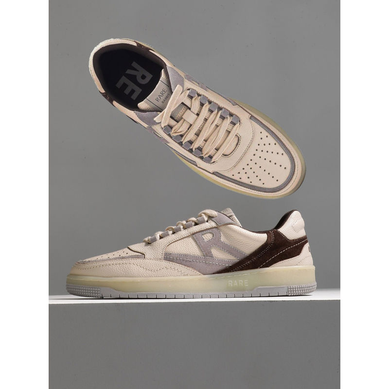 Rare Rabbit Amur Off White Genuine Leather Sneaker (UK 10)