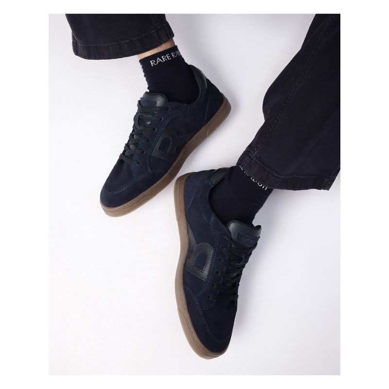 Rare Rabbit Antares Navy Blue Suede Leather Sneaker (UK 7)