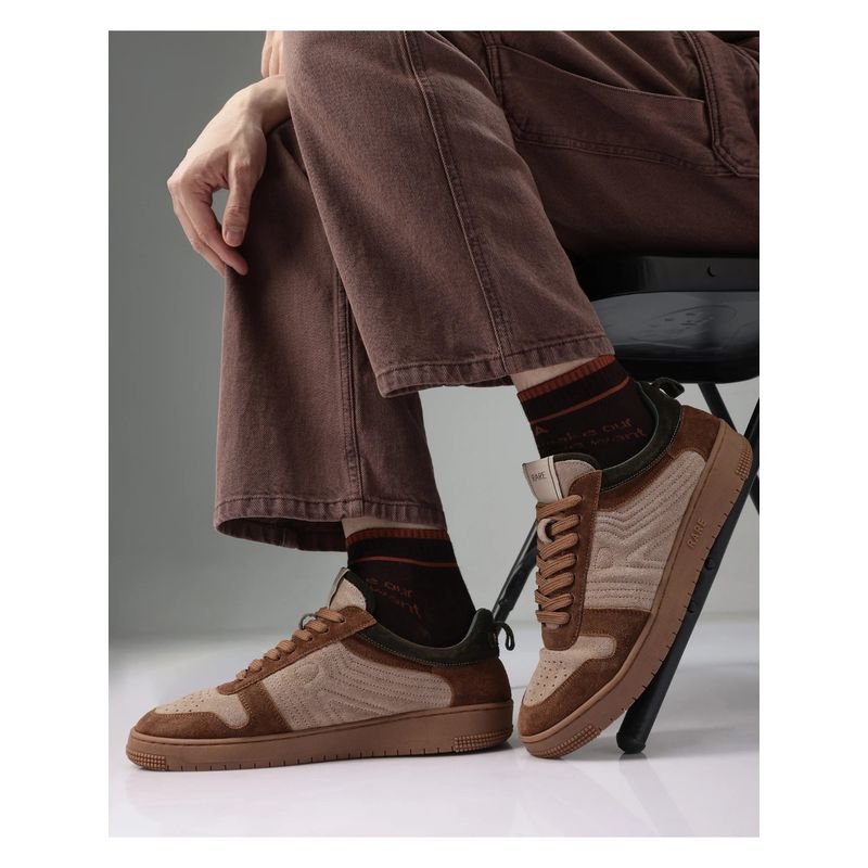 Rare Rabbit Banes Tan Suede Leather Sneaker (UK 10)