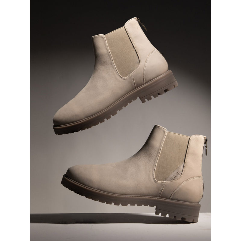 Rare Rabbit Gum Pro Beige Nubuck Chelsea Boots (UK 8)