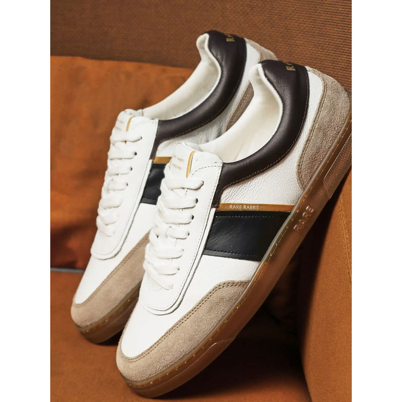 Rare Rabbit Kairos Pro White Genuine Leather Sneaker (UK 8)