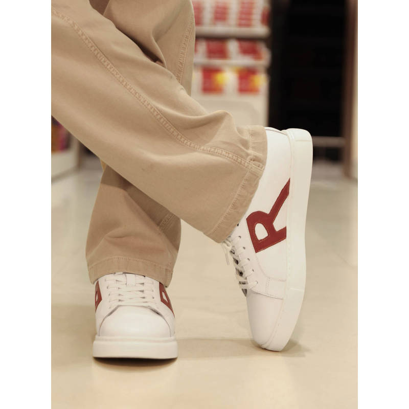 Rare Rabbit Red Shoes Buy Rare Rabbit Nova Primary White & Red Genuine Leather Sneaker Online