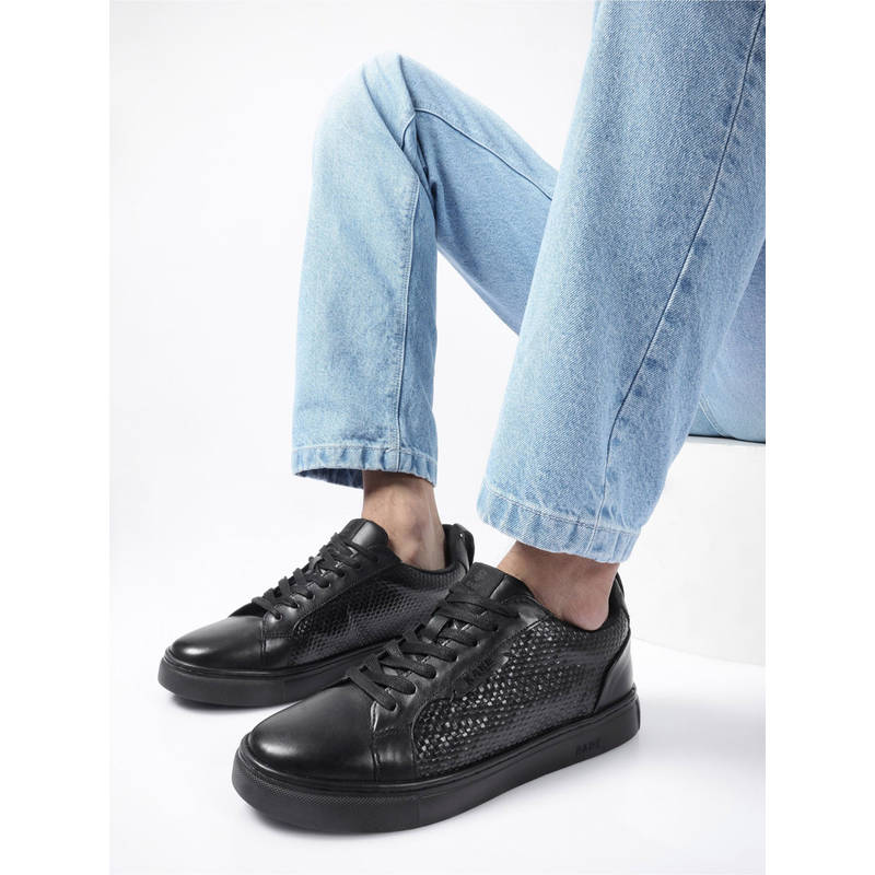 Rare Rabit Shoe Buy Rare Rabbit Rapso Primary Black Genuine Leather Sneaker Online