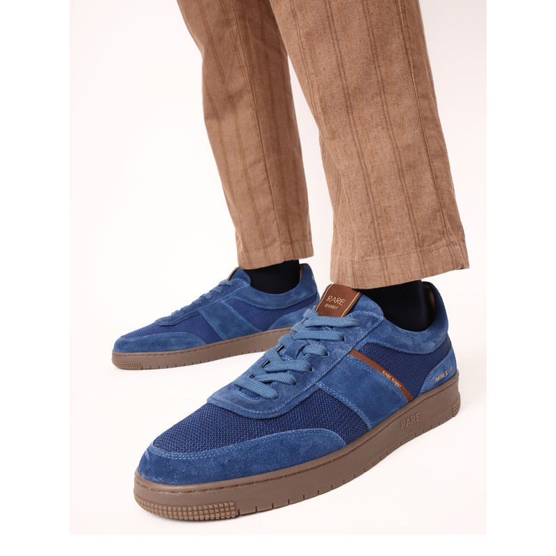 Rare Rabbit Rubio Dark Navy Blue Genuine Leather Sneaker (UK 7)