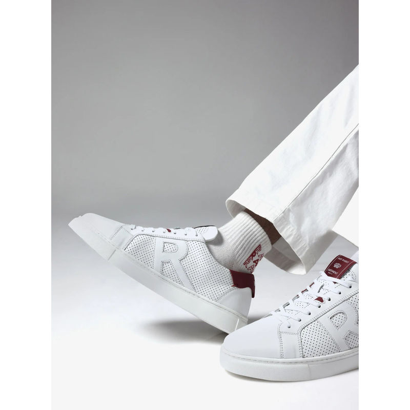Rare Rabbit Umbra White Genuine Leather Sneaker (UK 7)