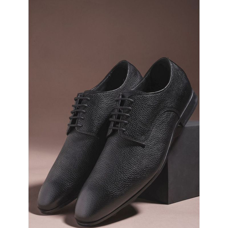 Rare Rabbit Wolve Black Genuine Leather Formal Derbies (UK 7)