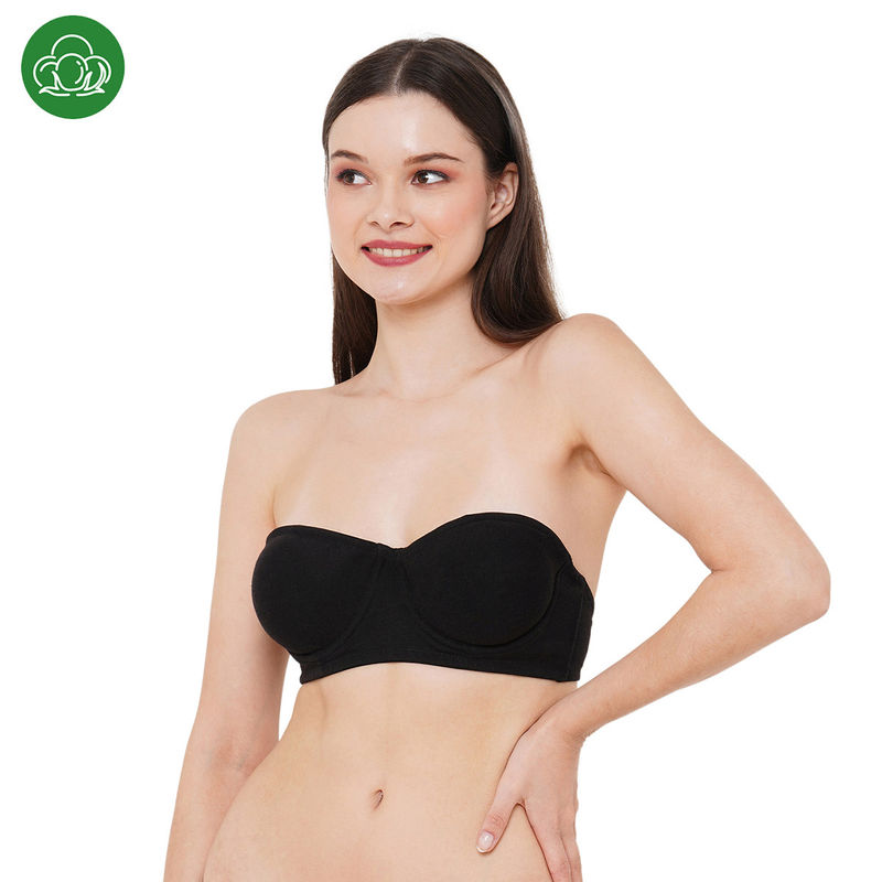 Inner Sense Organic Cotton Underwired Strapless Bra Black (38B)