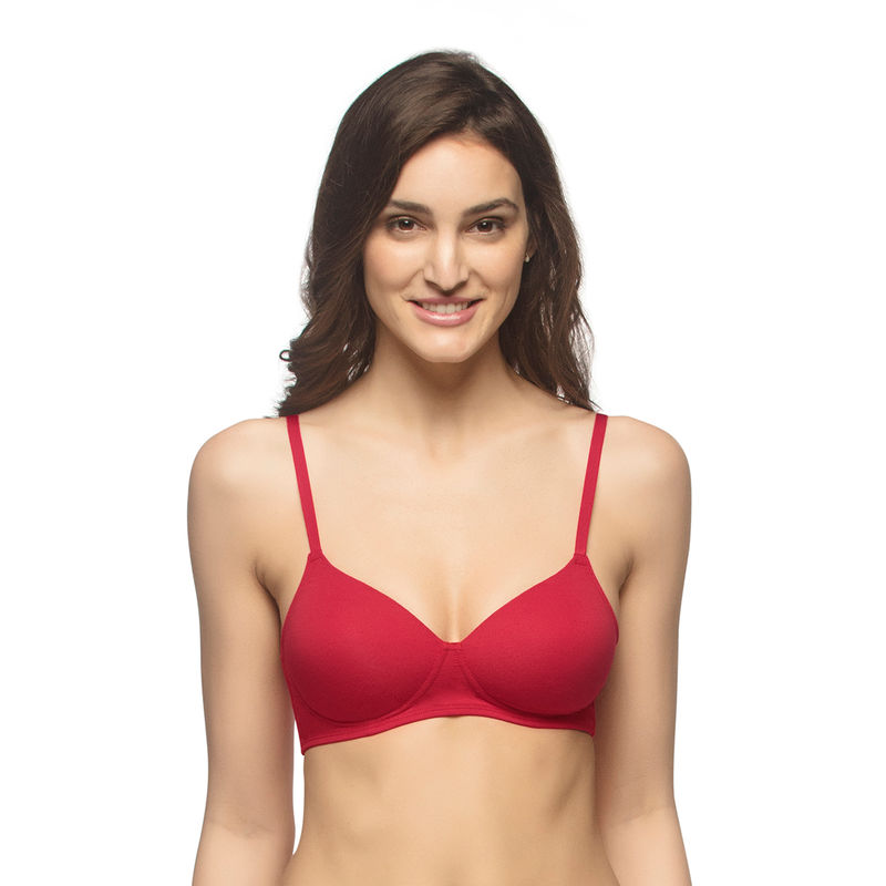 Amante Carefree Casuals Padded Non-Wired T-Shirt Bra - Red (40D)
