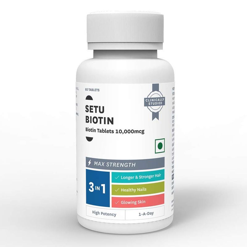 Setu Biotin 10000mcg For Healthy Hair Skin And Nail 60 Tablets Buy Setu Biotin 10000mcg For Healthy Hair Skin And Nail 60 Tablets Online At Best Price In India Nykaa