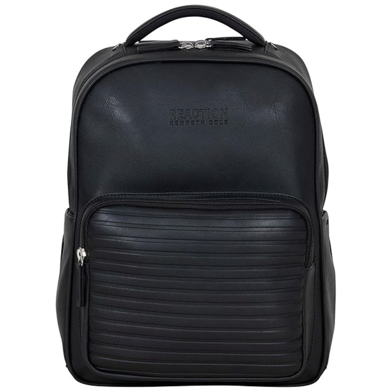 Buy Reaction Kenneth Cole On Track Pack Vegan Leather 15.6 Inches Double Compartment Black Backpack L Online