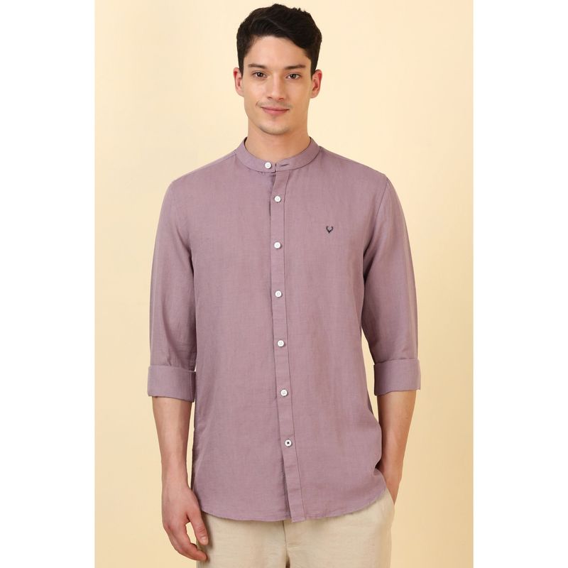 Allen Solly Men Mauve Textured Full Sleeves Casual Shirt (38)