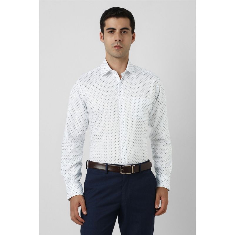 Van Heusen White Polka Dots Shirt (40)