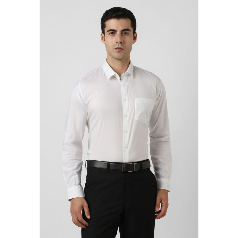 Van Heusen White Solid Shirt (42)