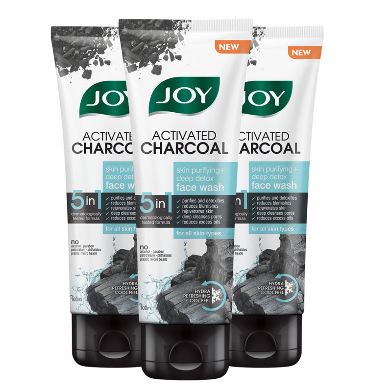 Buy Joy Activated Charcoal Skin Purifying Deep Detox Face Wash Pack of 3 Online