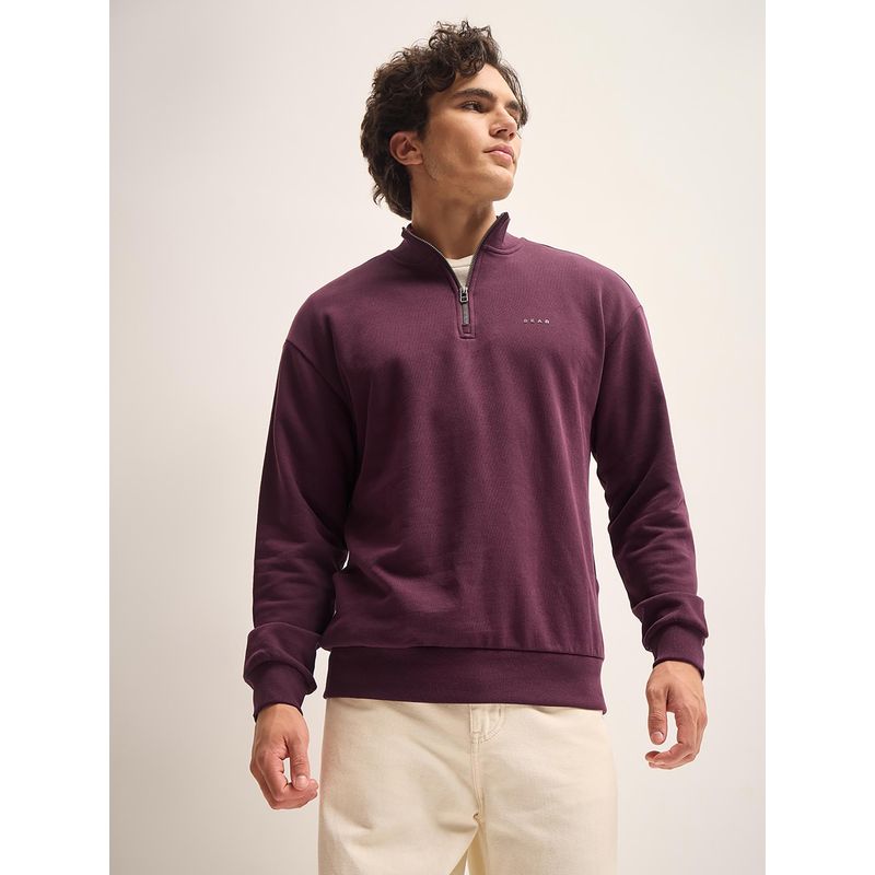 THE BEAR HOUSE Solid Relaxed Fit High Neck Sweatshirt (3XL)