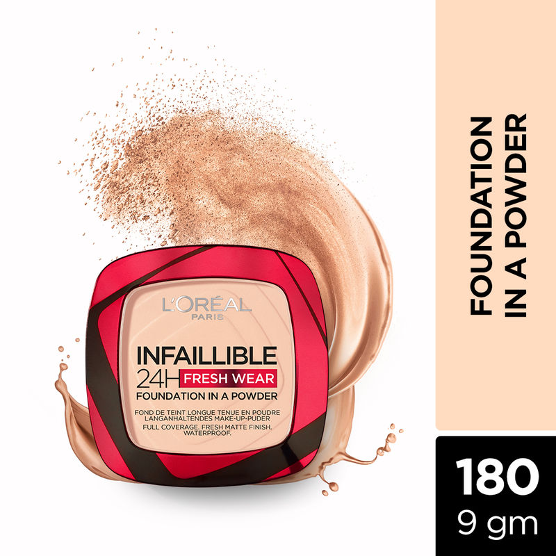 L'Oreal Paris Infallible 24H Fresh Wear Foundation in a Powder - 180 Rose Sand
