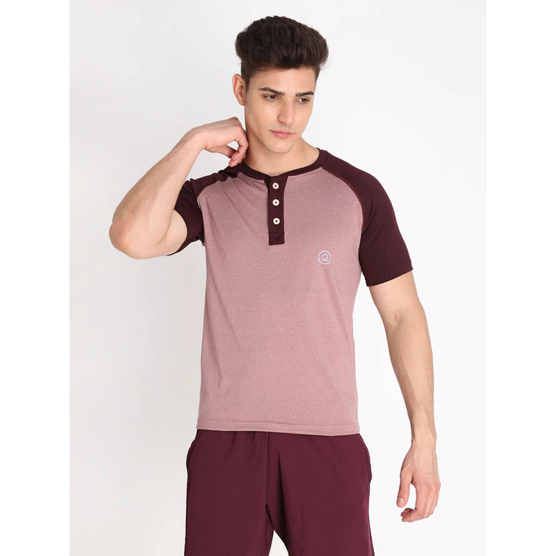 Chkokko Men's Gym Regular Fit Sports T-Shirt - Maroon (M)