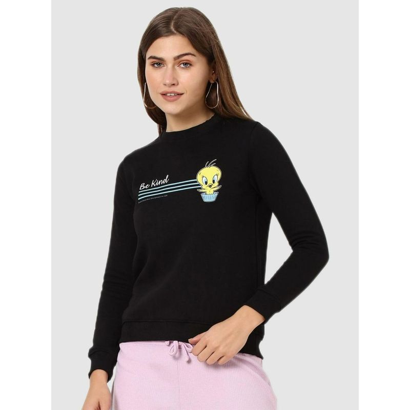Bewakoof Women Black Graphic Sweatshirt Buy Bewakoof Women Black