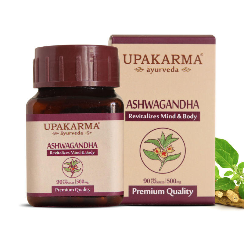 Buy Upakarma Ayurveda Organic Ashwagandha 500mg Stress Relief, Anti