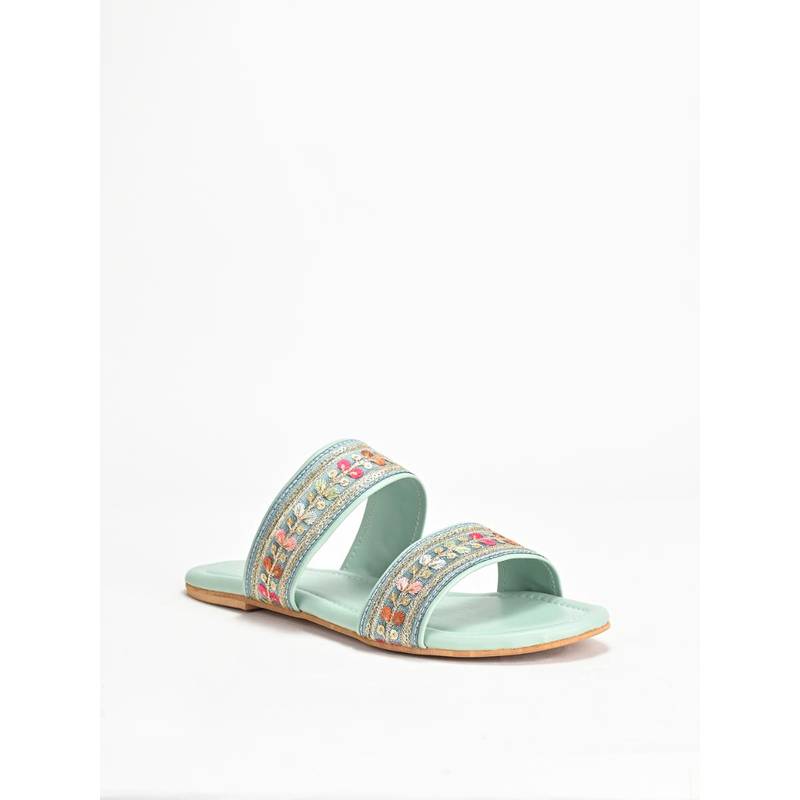 SCENTRA Nora Skyblue Kolhapuri Flats (EURO 36)