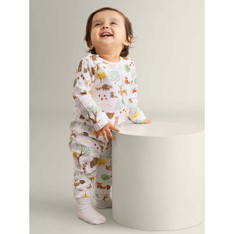 My Milestones Boys Multi-Color Printed Romper (0-3 Months)