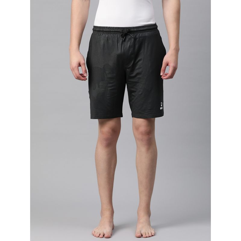 TOM BURG Men Printed Grey Mid Rise Casual Lounge Shorts (S)