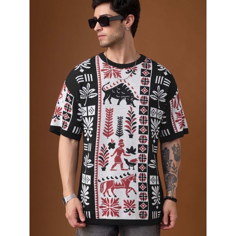 The Souled Store Nomad Terracotta Men Oversized T-Shirt (XS)