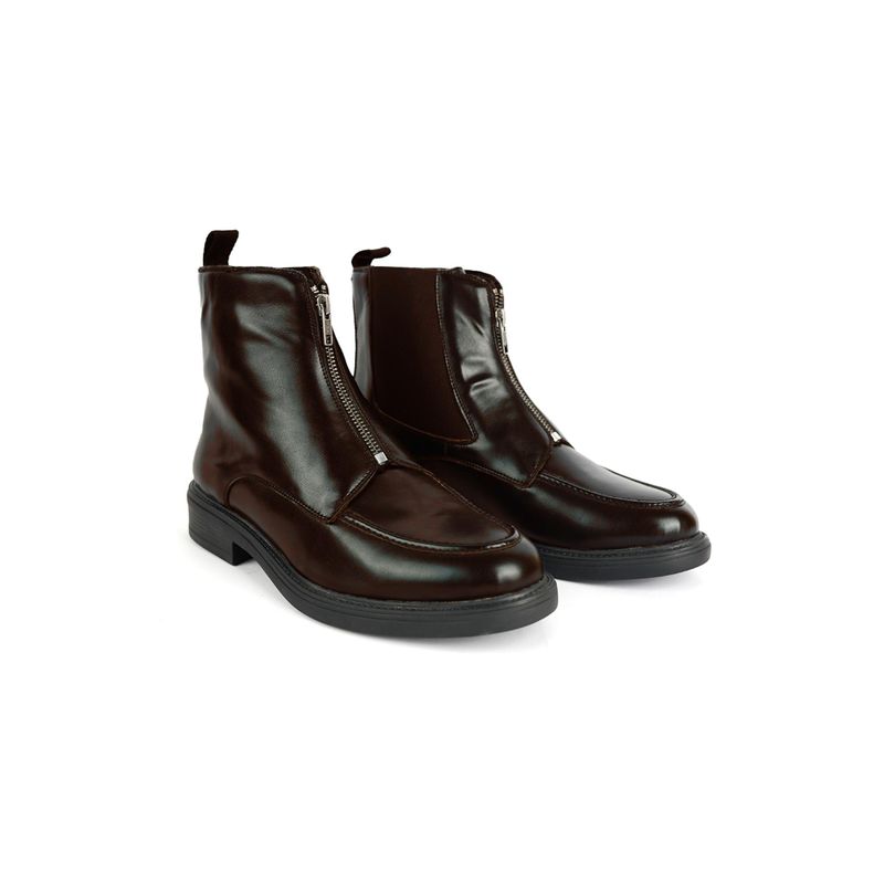 Monkstory Cosmopolitan Zip Up Brown Chelsea Boots (UK 12)