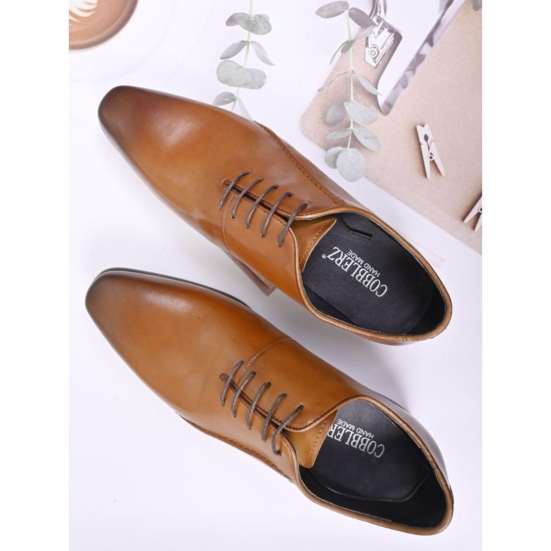 Cobblerz Men Tan Solid Oxfords (EURO 39)