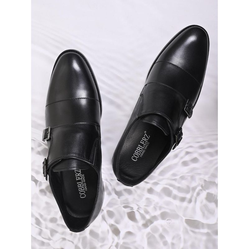 Cobblerz Men Black Solid Formal Monk Straps (EURO 39)