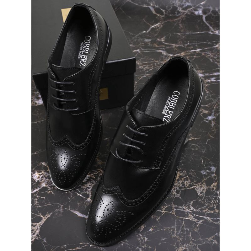 Cobblerz Men Black Solid Formal Derbies (EURO 40)