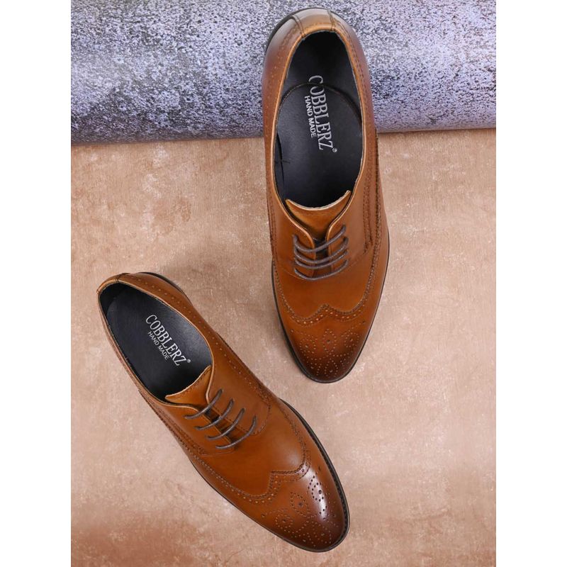Cobblerz Men Tan Solid Formal Derbies (EURO 39)