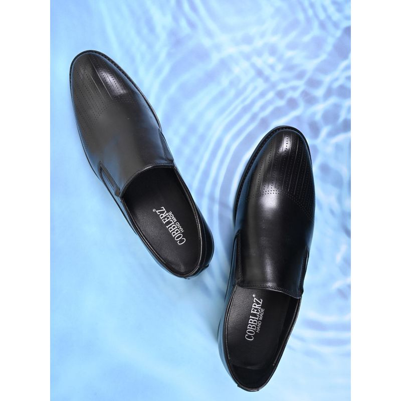 Cobblerz Men Black Perforated Loafers (EURO 40)