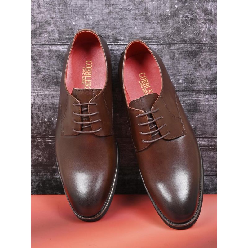 Cobblerz Men Coffee Solid Formal Derbies (EURO 41)